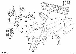 Seitenwand/Heckverkleidung diagram for BMW 7 Series E32 750iL