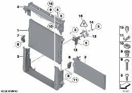 MOUNTING PARTS F RADIATOR diagram for BMW 7 Series F01 LCI 750i