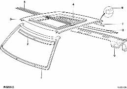 ROOF diagram for BMW 6 Series E24 630CSi