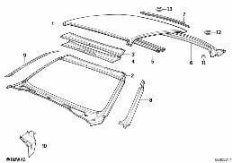 Dach diagram for BMW 7 Series E32 750iL