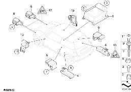 Elem. elektr. poduszki powietrznej diagram for BMW MINI R50 Cooper
