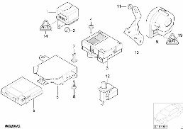 Autoalarm diagram for BMW 5 Series E39 520d