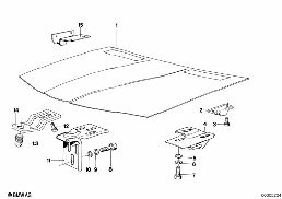 HOOD diagram for BMW 6 Series E24 630CSi