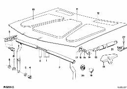 ENGINE HOOD/MOUNTING PARTS diagram for BMW 6 Series E24 630CSi