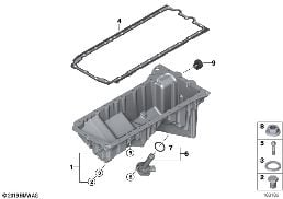OIL PAN diagram for BMW 5 Series F10 530i