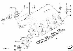 Dispositif d'admission diagram for BMW 7 Series E65 745d