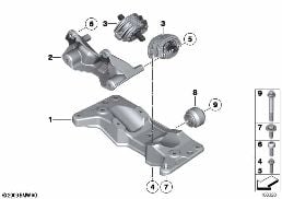Suspension boîte de vitesses diagram for BMW 5 Series F18 520Li