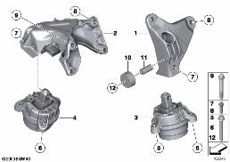 Suspension del motor diagram for BMW 7 Series F02 740Li
