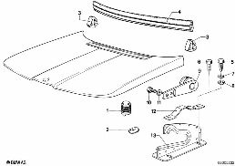 ENGINE HOOD/MOUNTING PARTS diagram for BMW 5 Series E12 528