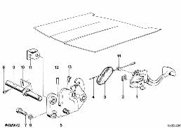 ENGINE HOOD MECHANISM diagram for BMW 7 Series E23 735i