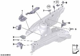 FRONT BODY BRACKET RIGHT diagram for BMW Z4 E89 30i