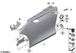 FRONT SIDE PANEL diagram for BMW Z4 E89 30i