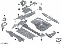 MOUNTING PARTS FOR TRUNK FLOOR PANEL diagram for BMW Z4 E89 30i
