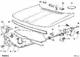 กลไกฝากระโปรงหน้า diagram for BMW 5 Series E12 530i
