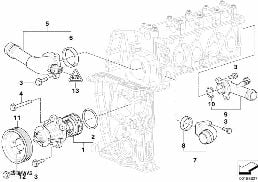 WATERPUMP - THERMOSTAT diagram for BMW 3 Series E46 318i