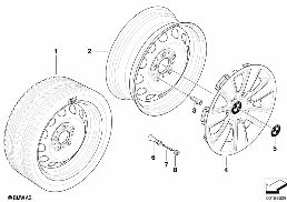 STEEL RIM STYL.12 diagram for BMW 3 Series E90 LCI 320i