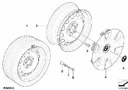 STEEL RIM STYL.12 diagram for BMW 1 Series E81 116d