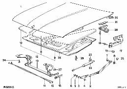 HOOD diagram for BMW 3 Series E30 325i