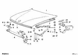 Frontklappe diagram for BMW 7 Series E32 750iL