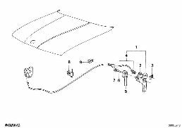 ENGINE HOOD MECHANISM diagram for BMW 5 Series E34 524td
