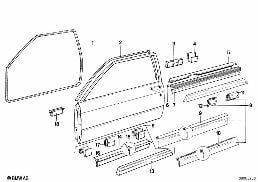 Joint de porte avant diagram for BMW 3 Series E21 318i