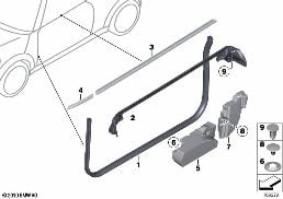 TRIM AND SEALS FOR DOOR, FRONT