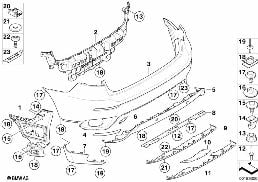 TRIM COVER, REAR diagram for BMW X6 E71 35iX