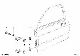 FRONT DOOR-HINGE/DOOR BRAKE diagram for BMW 5 Series E12 528