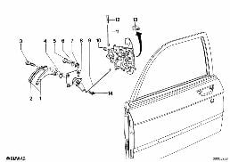 FRONT DOOR CONTROL/DOOR LOCK diagram for BMW 5 Series E12 528