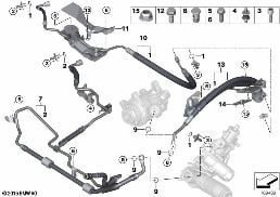 Hydr.řízení olej. vedení/adaptivní pohon diagram for BMW X6 E71 35dX