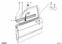 DOOR WEATHERSTRIP FRONT diagram for BMW 5 Series E12 528