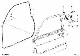 LOCKING SYSTEM, DOOR, FRONT diagram for BMW 5 Series E12 528