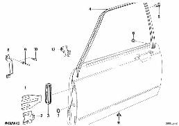 FRONT DOOR-WINDOW FRAME/MOUNTING PARTS diagram for BMW 7 Series E23 735i