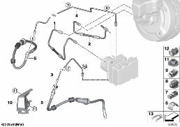 BRAKE PIPE, FRONT diagram for BMW 3 Series E92 LCI 335xi