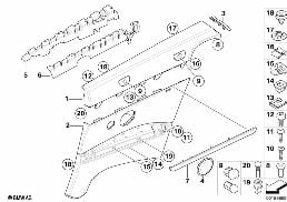 LATERAL TRIM PANEL, REAR/CABRIO diagram for BMW 3 Series E93 335i
