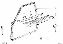 DOOR WEATHERSTRIP FRONT diagram for BMW 7 Series E23 735i