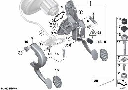 Pedal düzeneği, Geri çekme yaylı diagram for BMW MINI Paceman R61 Cooper