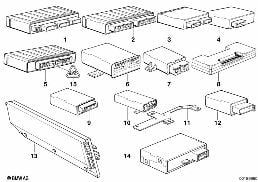 Karosseriesteuergeräte und Module diagram for BMW 7 Series E32 750iL
