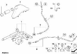 Dźwignia hamulca ręcznego diagram for BMW MINI R50 Cooper