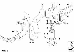 Filtr paliwa/Chłodnica paliwa diagram for BMW 5 Series E39 520d