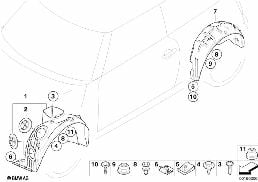 Radhausverkleidung diagram for BMW MINI R56 Cooper