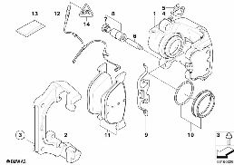 FRONT BRAKE PAD WEAR SENSOR diagram for BMW X5 E70 3.0sd