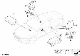 Pièces électriques d'airbag diagram for BMW 6 Series E63 645Ci
