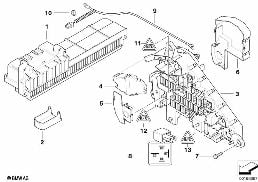 POWER DISTRIBUTION BOX diagram for BMW 6 Series E64 LCI 650i