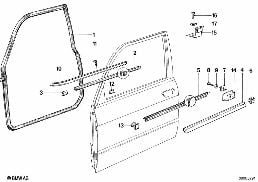 DOOR WEATHERSTRIP FRONT diagram for BMW 5 Series E28 518i