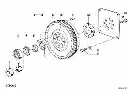 FLYWHEEL / TWIN MASS FLYWHEEL diagram for BMW 7 Series E23 728i