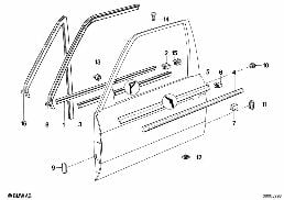 DOOR WEATHERSTRIP FRONT diagram for BMW 3 Series E30 325i