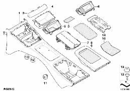 CENTER CONSOLE, REAR diagram for BMW 3 Series E93 335i