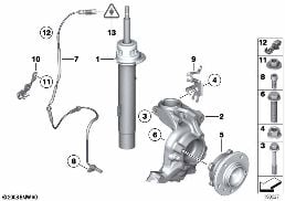 FRONT SPRING STRUT/CARRIER/WHEEL BEARING diagram for BMW Z4 E89 30i