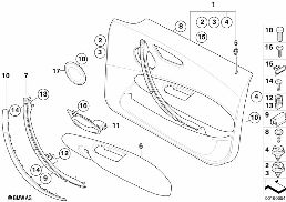 Garniture de porte avant diagram for BMW 1 Series E87 LCI 120i